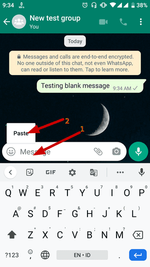 Paste the "blank text" into your chat box.