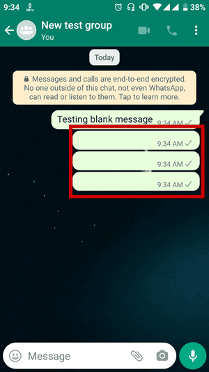 You can repeat the process for additional empty text messages.