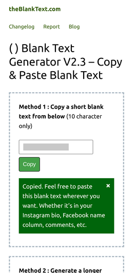 Copy the blank text from our blank text generator.